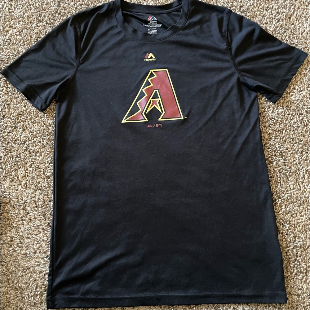 Majestic Black Tee with Red and Gold Logo